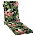 Black Tropical Rectangle Chaise Lounge Cushion G6664