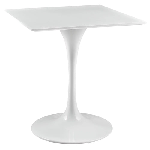 28" Square Wood Top Dining Table in White W1371