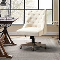 Beige Tufted Upholstered Armless Office Chair X81944
