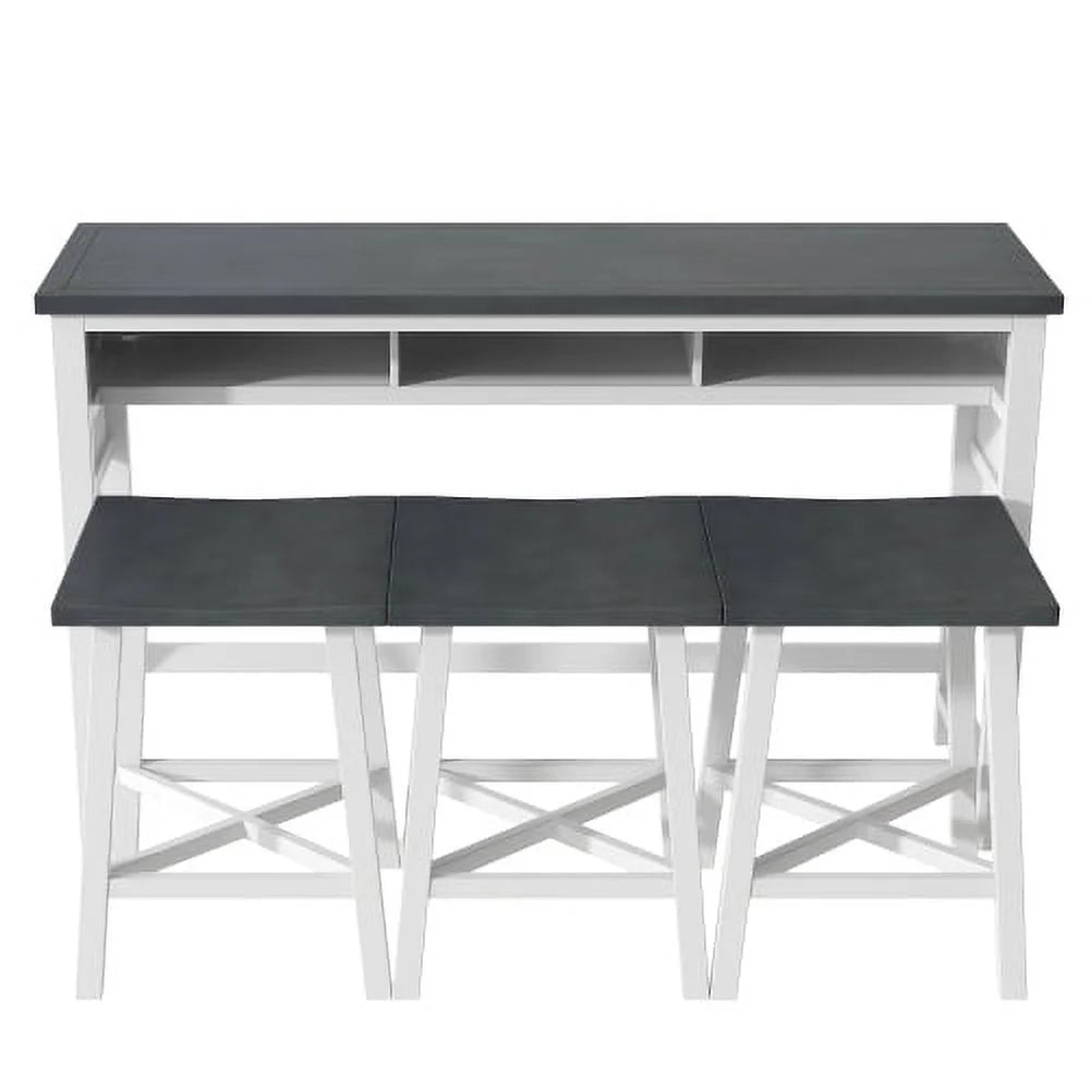 4-Piece Counter Height Dining Table Set with 3 Stools S75096