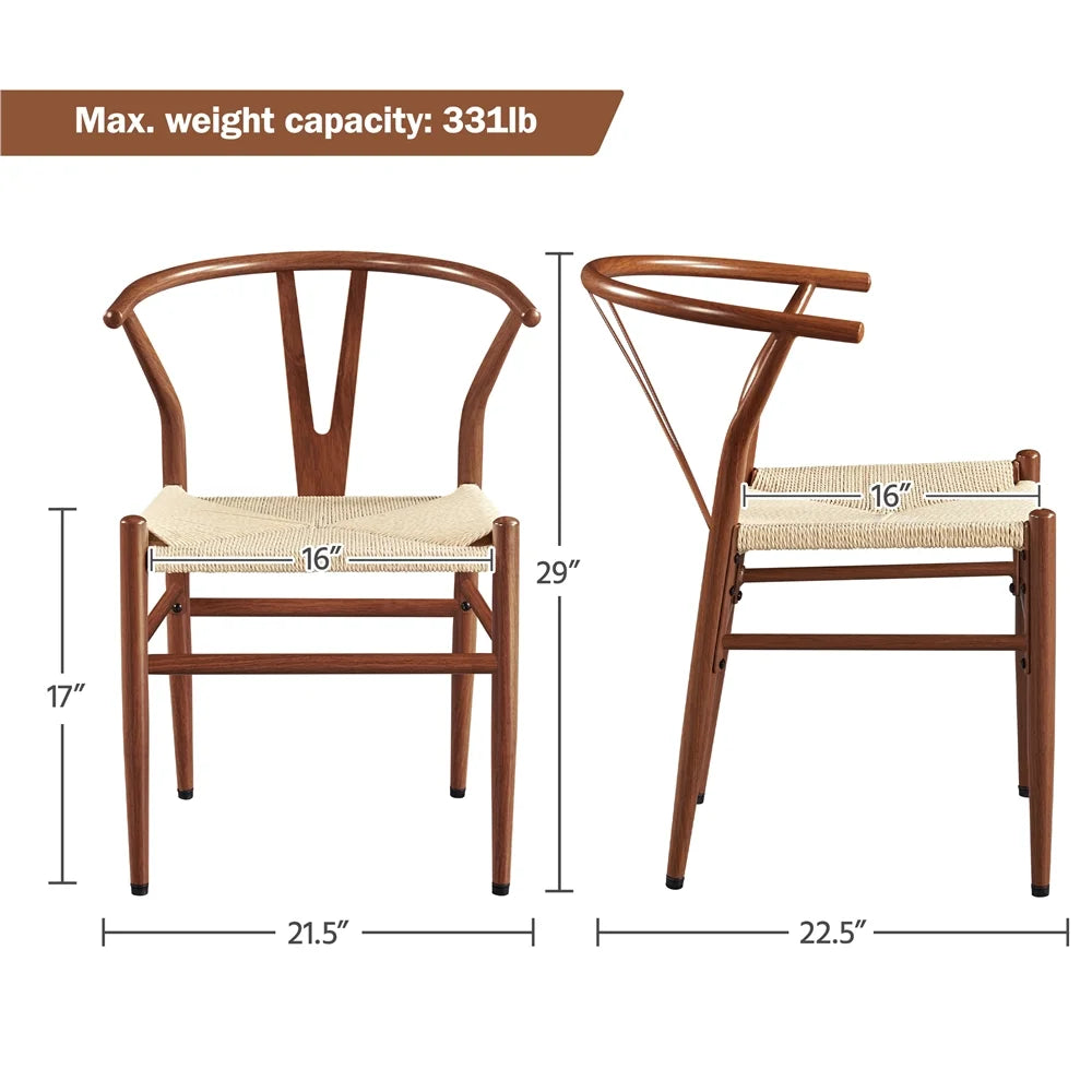 Set of 2 Weave Arm Dining Chairs X4906