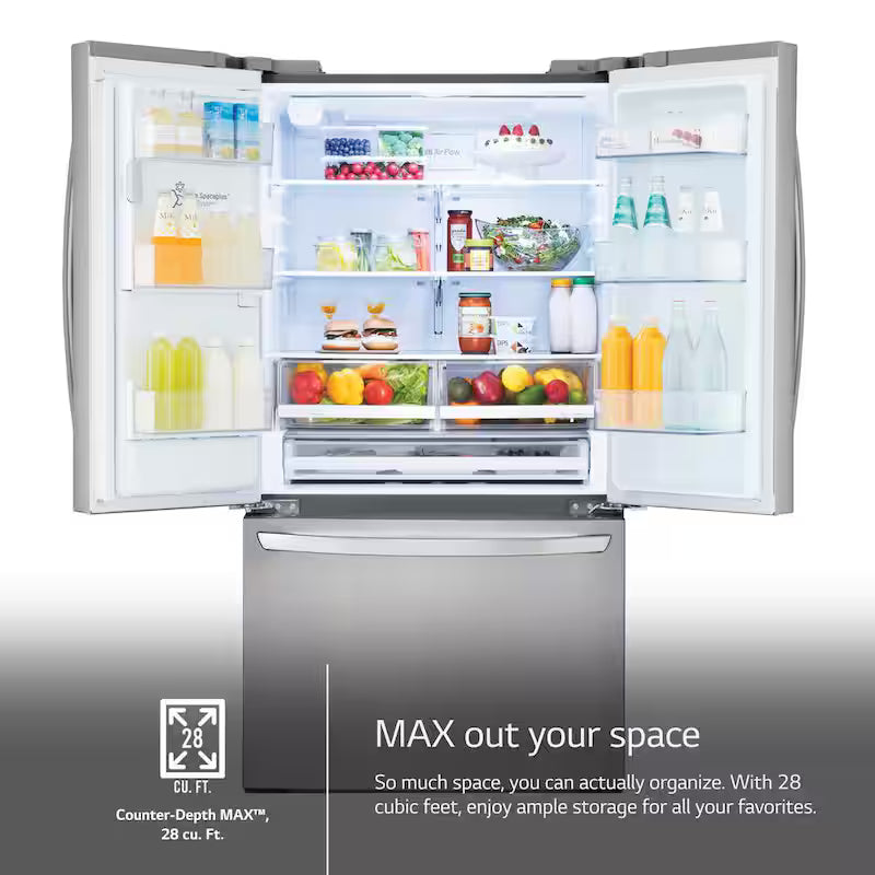 3 Door French Door Refrigerator with Ice and Water Dispenser O98387