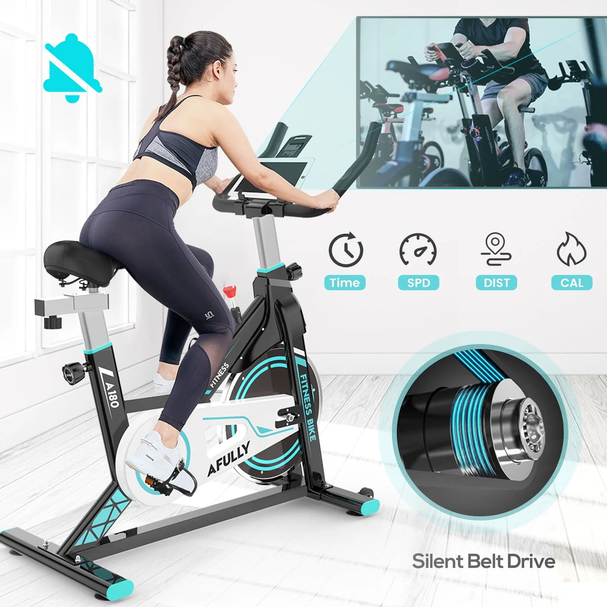 Indoor Cycling Exercise Bike 35 Lbs Flywheel F419