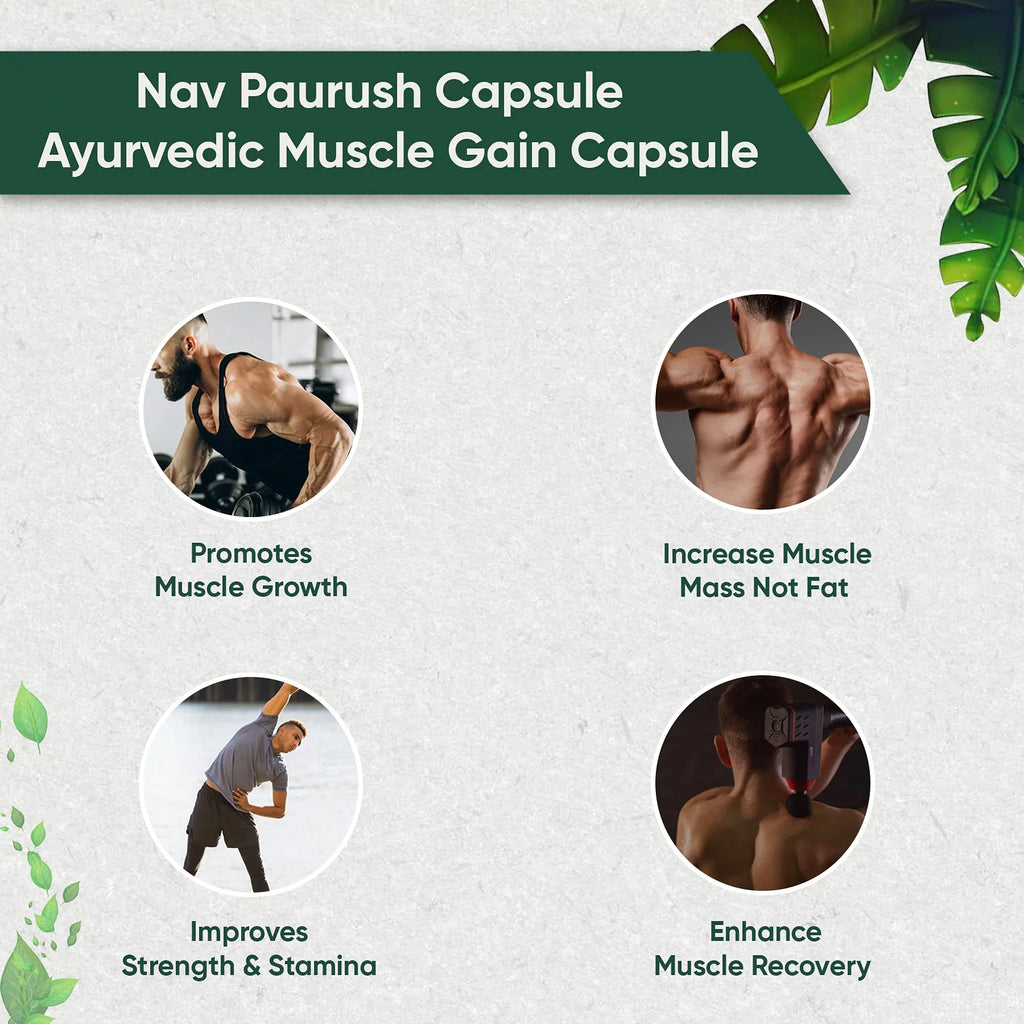 Ayurvedic Muscle Gain Capsules 240 Capsule Tablet Pack Of 4 F7525