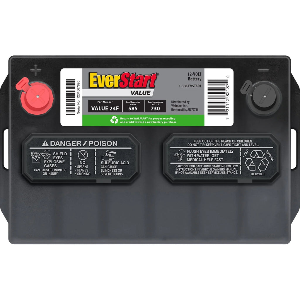 Lead Acid Automotive Battery Group Size 24F 12 Volt 585 CCA C5018