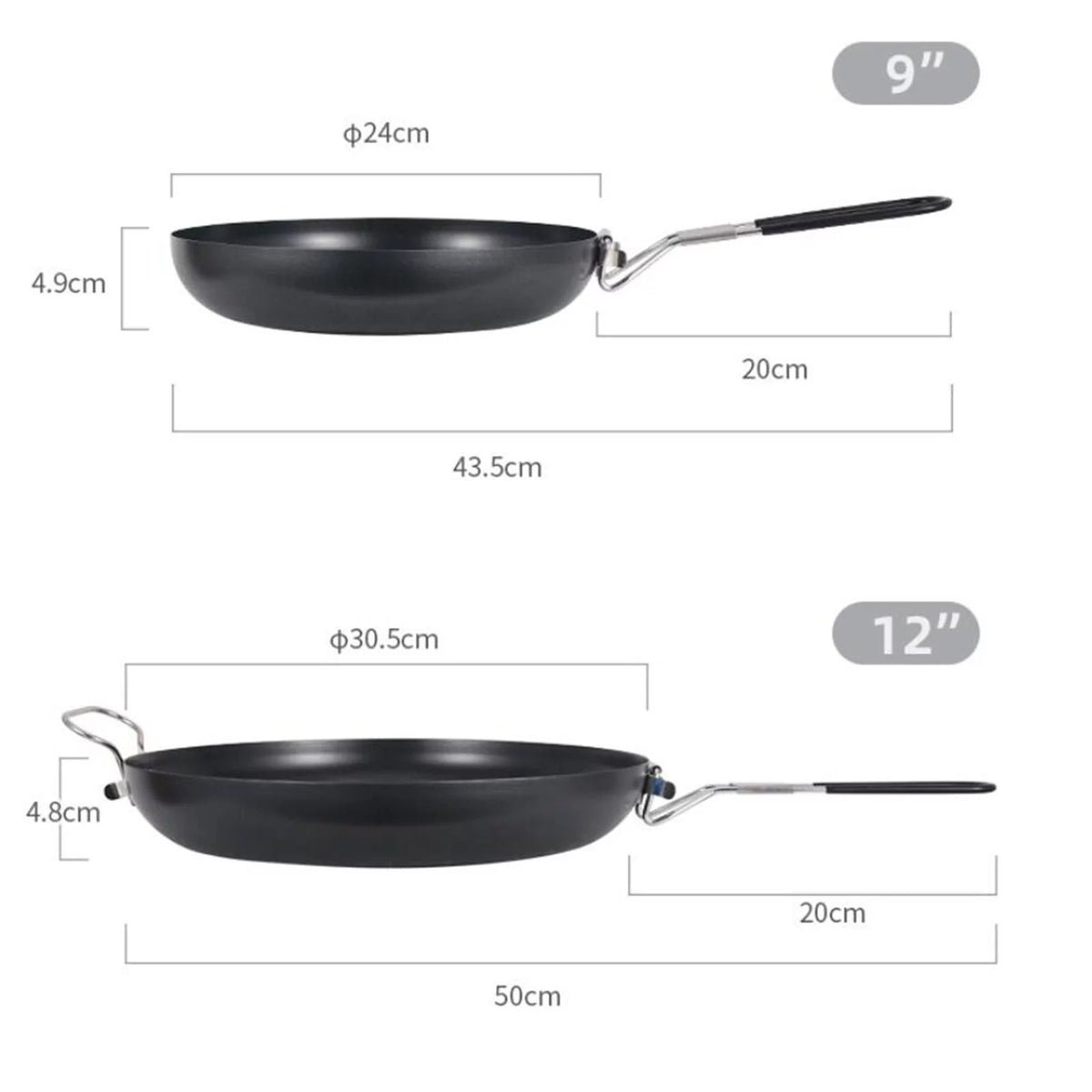 Non Stick Camping Skillet Frying Pan 9'' R8799