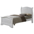 White Faux Leather and Wood Twin Bed U383