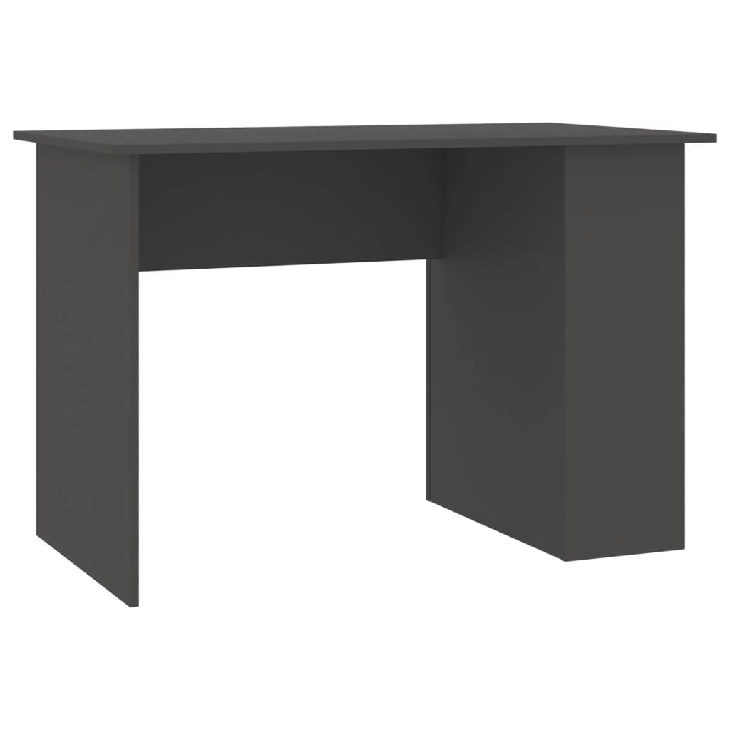 Gray Engineered Wood Computer Desk with Storage Shelves N295