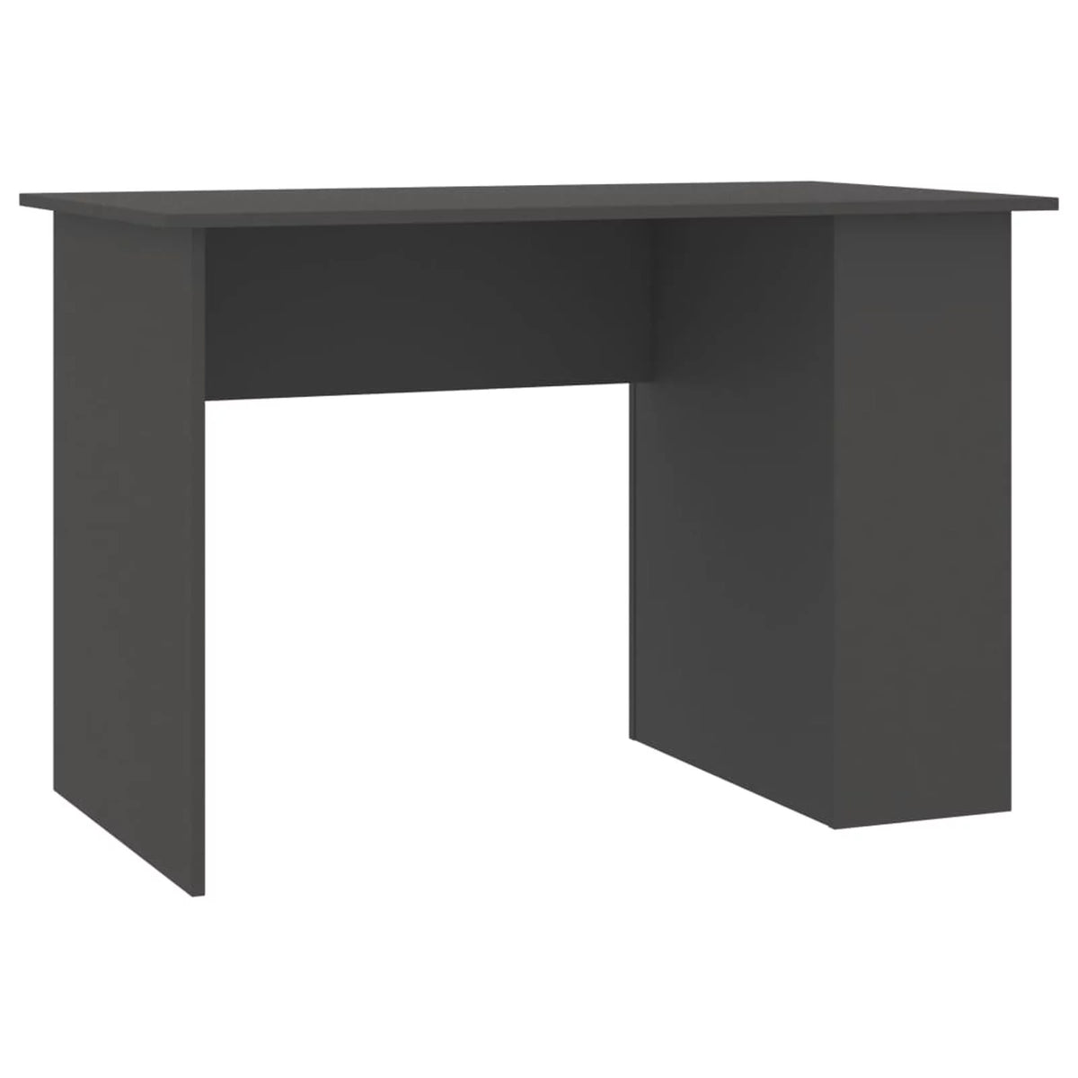 Gray Engineered Wood Computer Desk with Storage Shelves N295