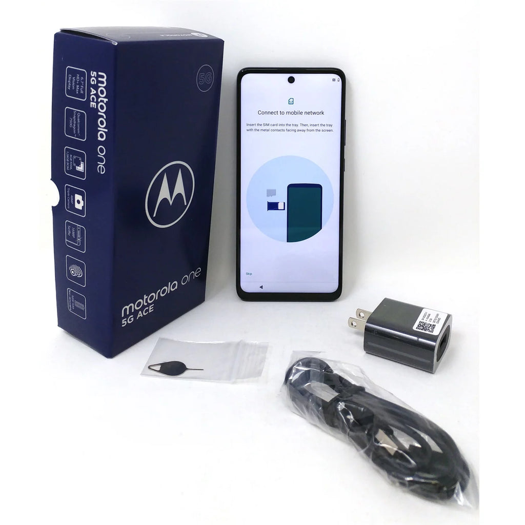 Motorola Moto One 5G Ace 64GB GSM Unlocked Cell Phone Volcanic Gray Q64896