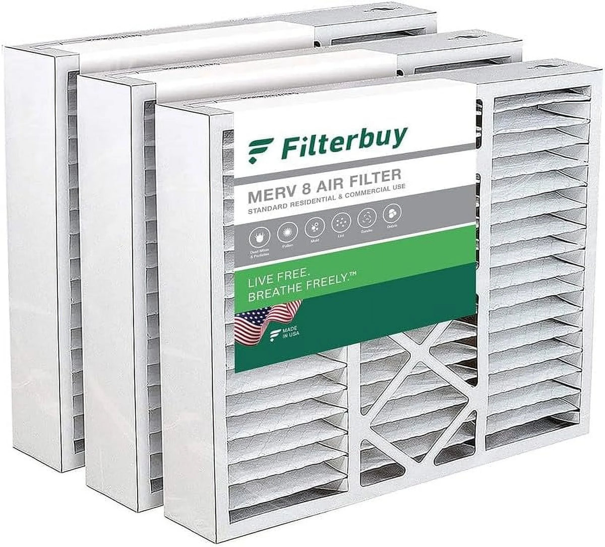 20x25x5 MERV 8 Pleated HVAC Air Filters (3-Pack) K2643