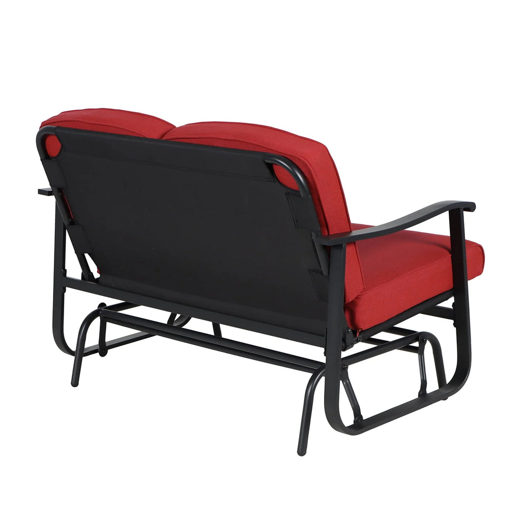 2-Person Outdoor Glider Bench with Cushions, Beige S110120