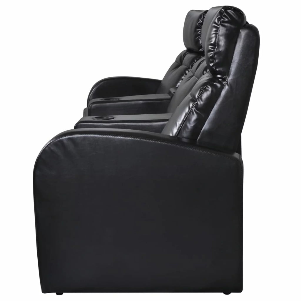 3-Seater Bonded Leather Recliner Sofa with Cup Holder D2840