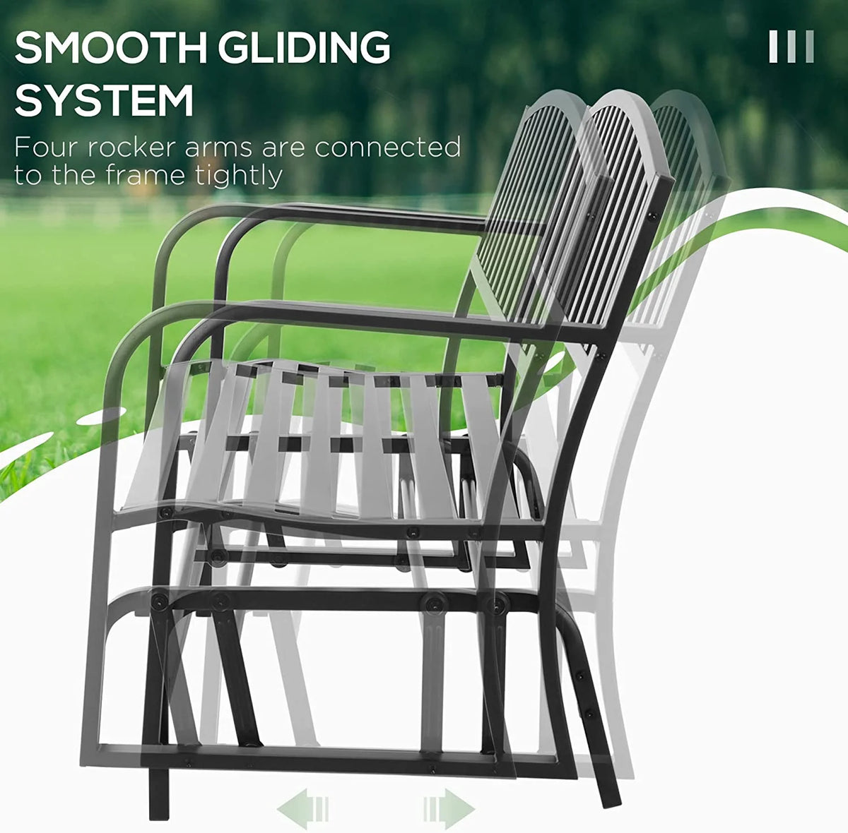 Black Patio Glider Bench E236110