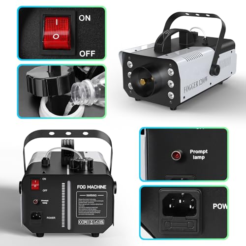 1200W 6000CFM Fog Machine with Wireless Remote and LED Lights I690