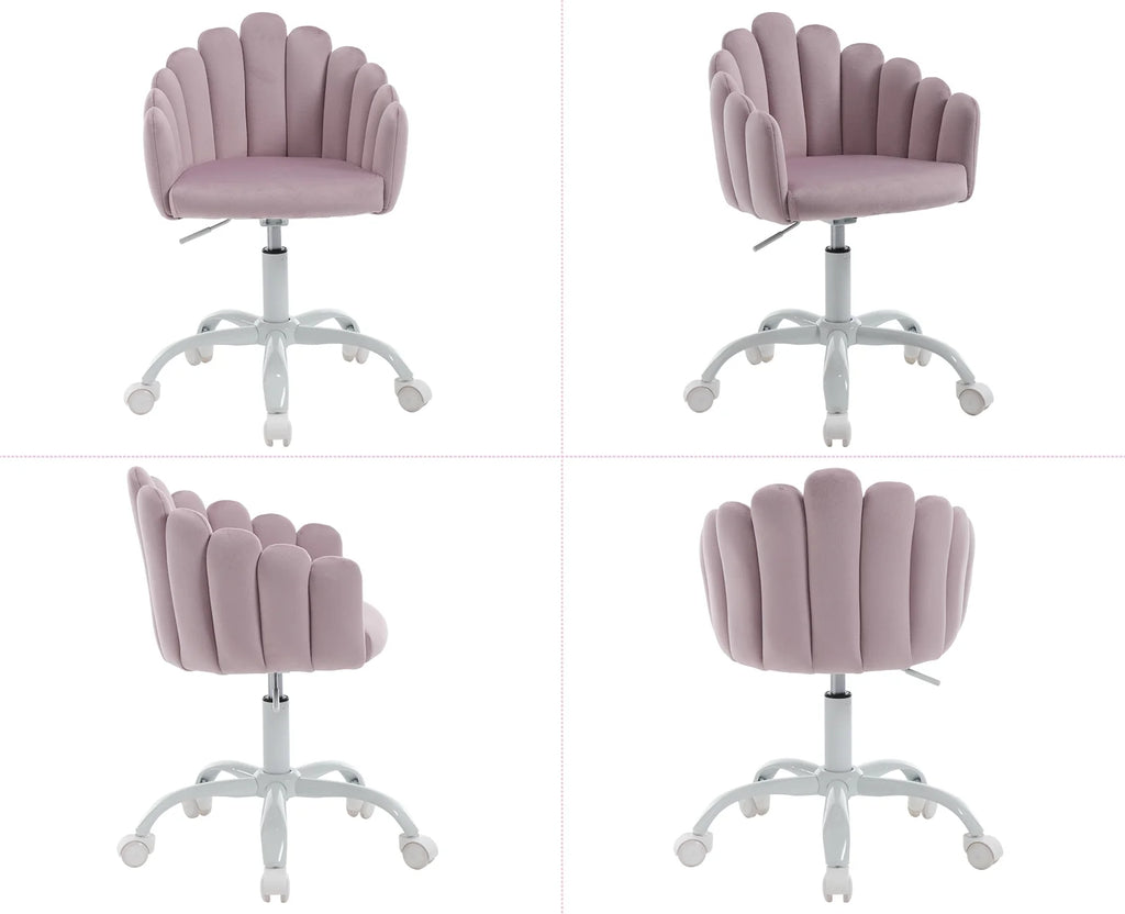 Purple Velvet Adjustable Kids Swivel Chair E675769