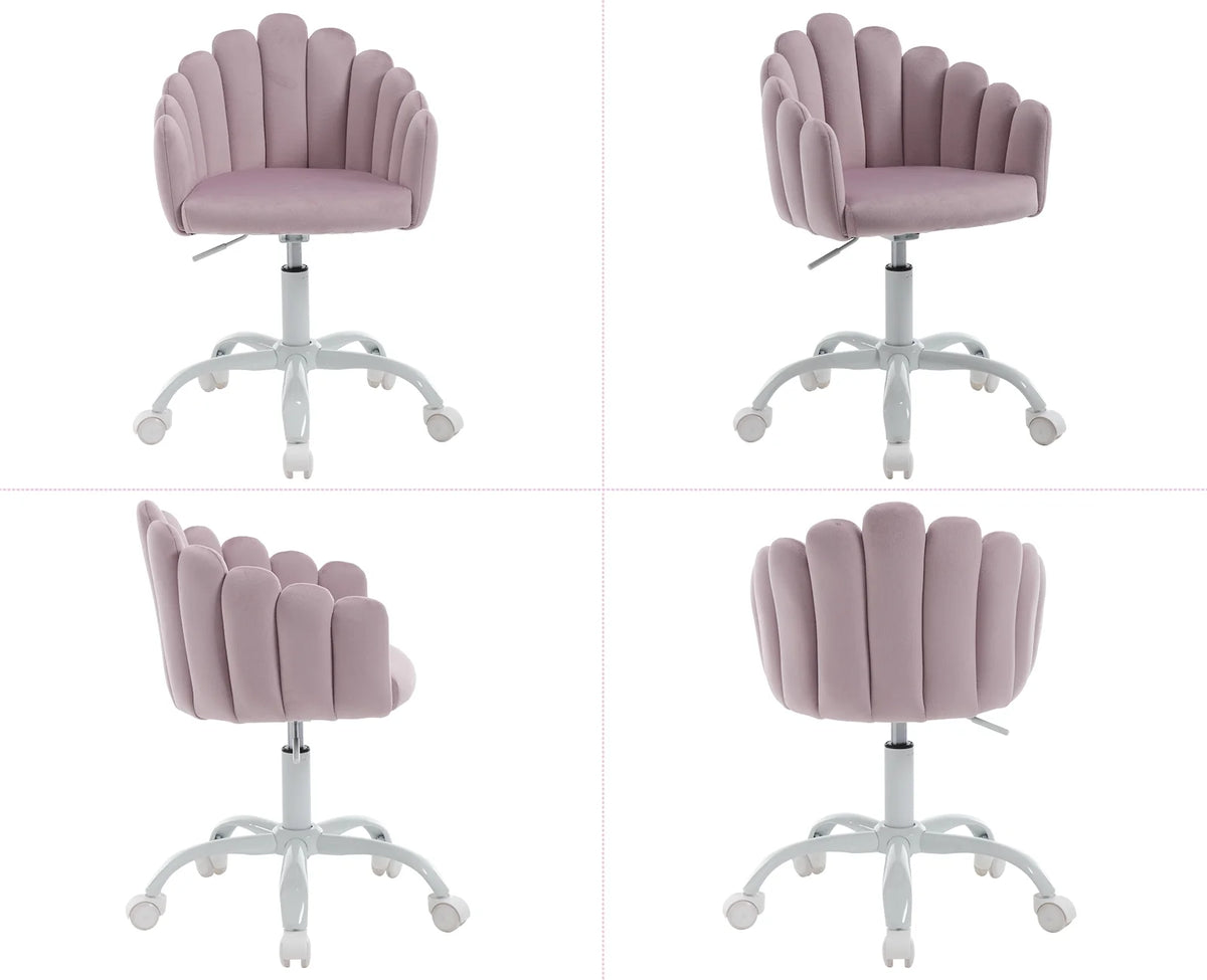 Purple Velvet Adjustable Kids Swivel Chair E675769