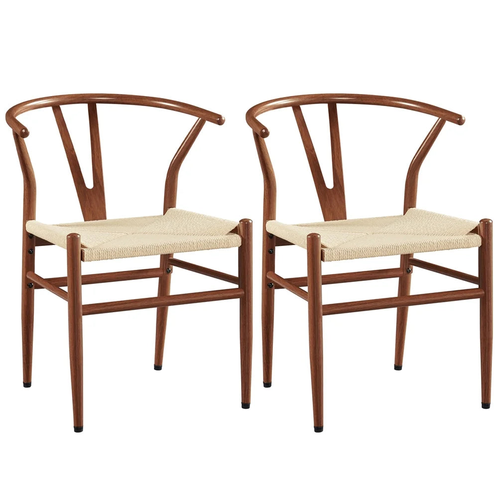 Set of 2 Weave Arm Dining Chairs X4906
