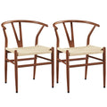 Set of 2 Weave Arm Dining Chairs X4906